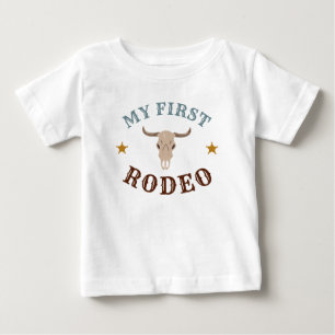 T-shirt Pour Bébé Mon Premier Rodéo Cow-boy Occidental 1er Anniversa