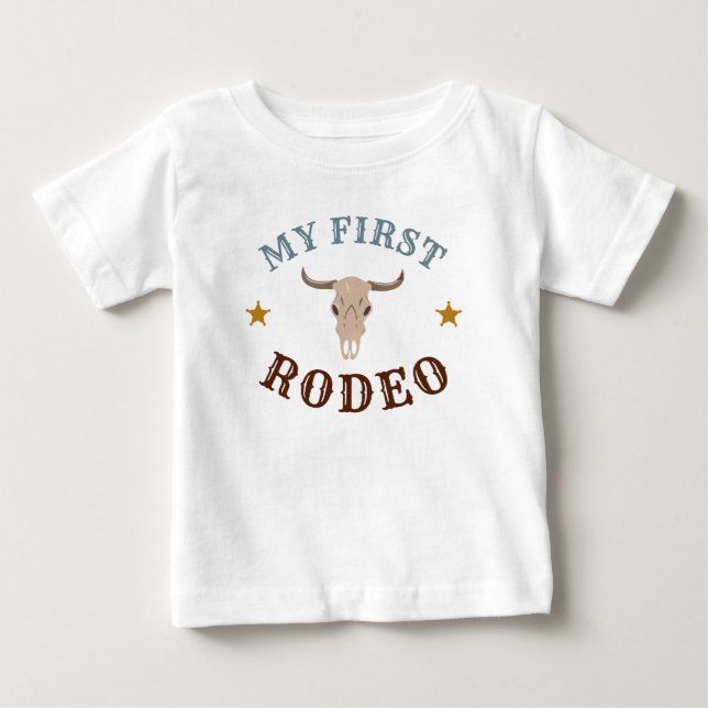 T-shirt Pour Bébé Mon Premier Rodéo Cowboy Occidental 1er Anniversai (Devant)