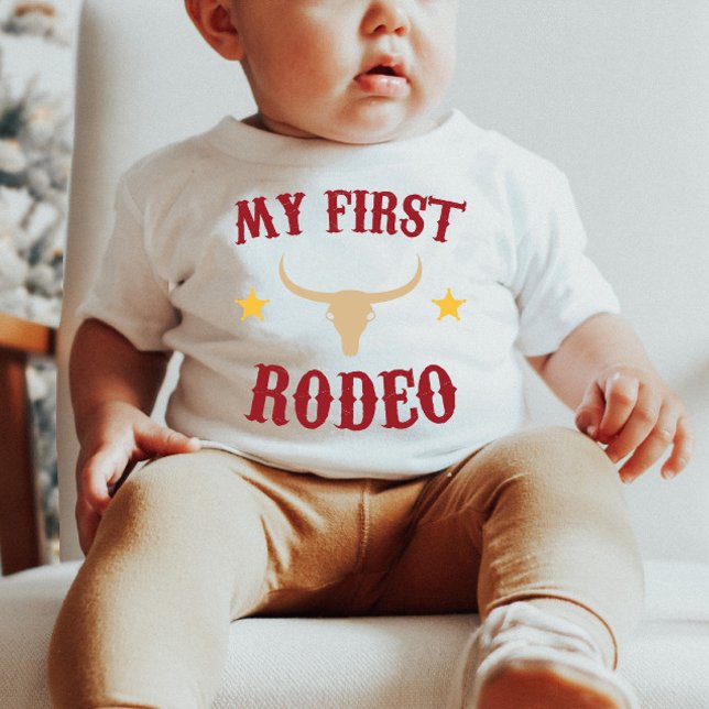 T-shirt Pour Bébé Mon Premier Rodéo Cowboy Occidental 1er Premier An (Créateur téléchargé)