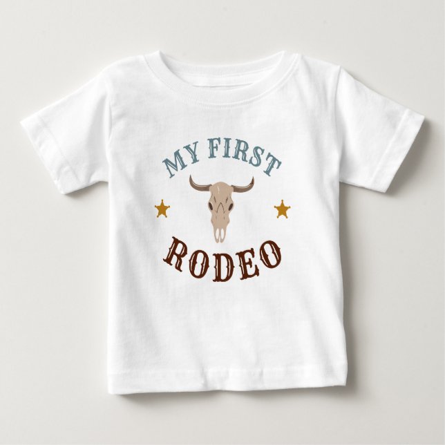T-shirt Pour Bébé Mon premier Rodeo Western Cowboy 1er Anniversaire  (Devant)