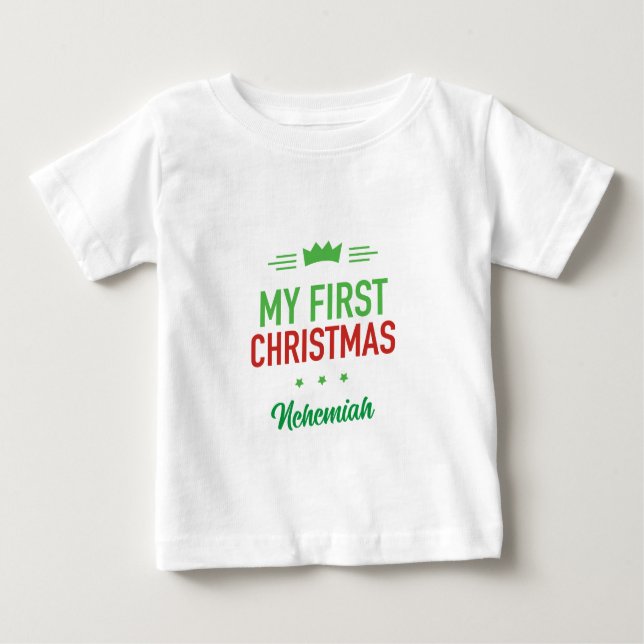 T-shirt Pour Bébé Mon premier T-shirt bébé de Noël (Devant)