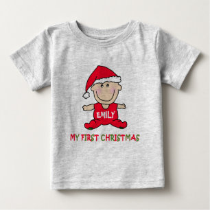 T-shirt Pour Bébé Mon premier tee-shirt de Noël à Customiser
