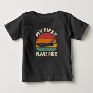 T-shirt Pour Bébé Mon premier trajet en avion, avion Vintage rétro