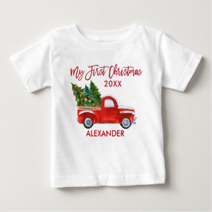 T-shirt Pour Bébé Mon premier véhicule Vintage de Noël