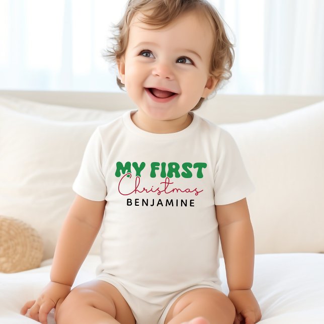 T-shirt Pour Bébé Mon prénom de Noël (Créateur téléchargé)