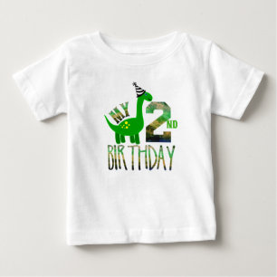 T-shirt Pour Bébé Mon second anniversaire Dinosaur Party Baby T-Shir
