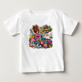 T-shirt Pour Bébé Mon Télécommande S'éloigne Chat Drôle Chaos