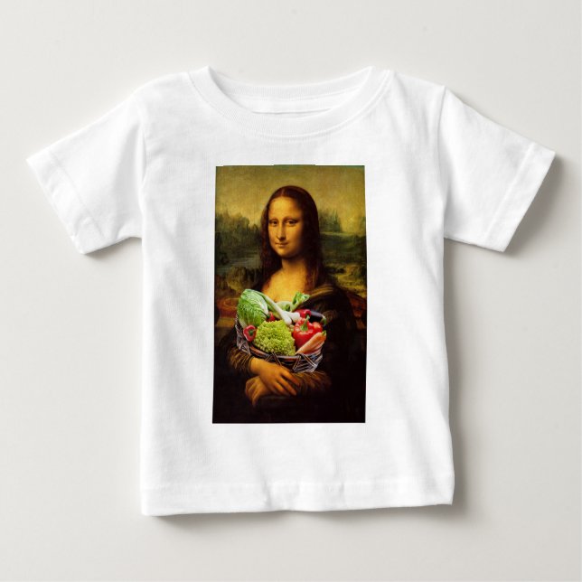 T-shirt Pour Bébé Mona Lisa aime les légumes (Devant)