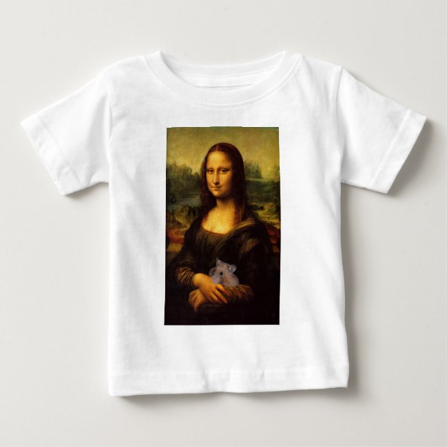 T-shirt Pour Bébé Mona Lisa Avec Hamster (Devant)