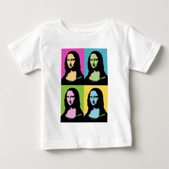T-shirt Pour Bébé Mona Lisa - Style Pop Art (Devant)