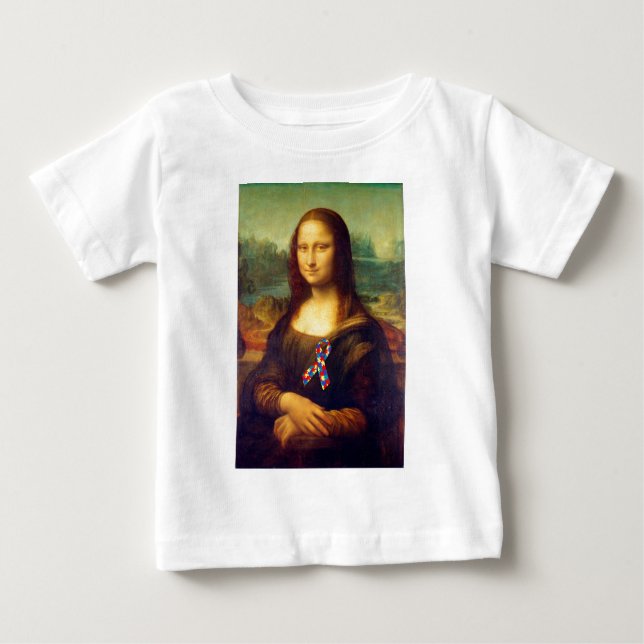 T-shirt Pour Bébé Mona Lisa With Puzzle (Devant)