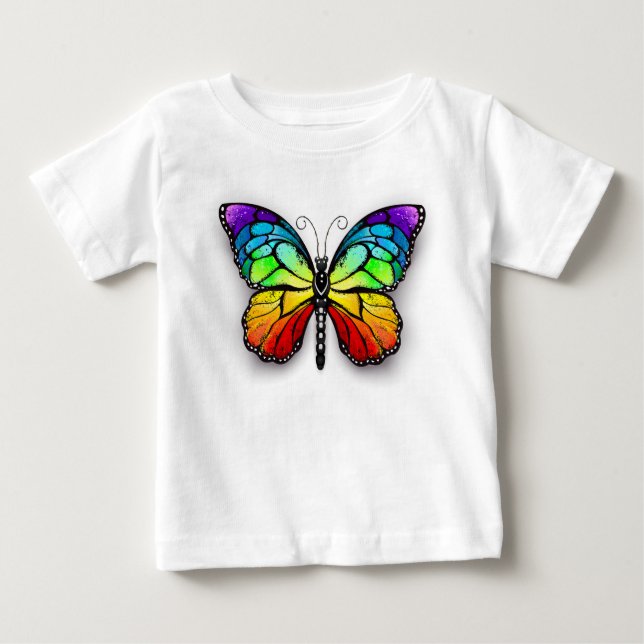 T-shirt Pour Bébé Monarque papillon arc-en-ciel (Devant)