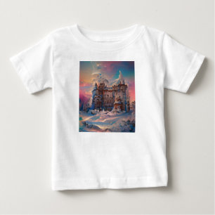 T-shirt Pour Bébé Monde de Conte de Fées, Château d'Hiver, Château d