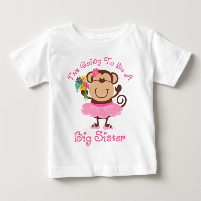 T-shirt Pour Bébé Monkey Future Big Soeur (Devant)