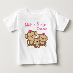 T-shirt Pour Bébé Monkeys Middle Sister Tutu Bodysuit