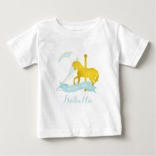 T-shirt Pour Bébé Monnaie Carrousel Cheval Anniversaire Fille