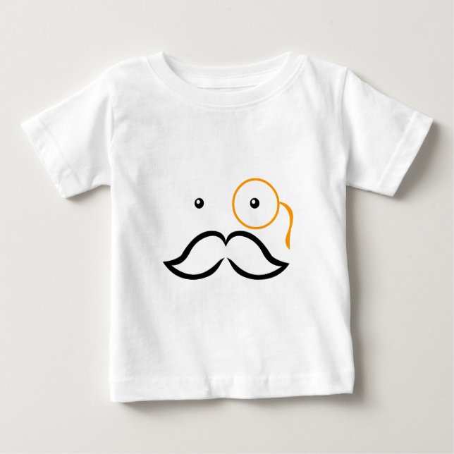 T-shirt Pour Bébé Monocle et Moustache (Devant)