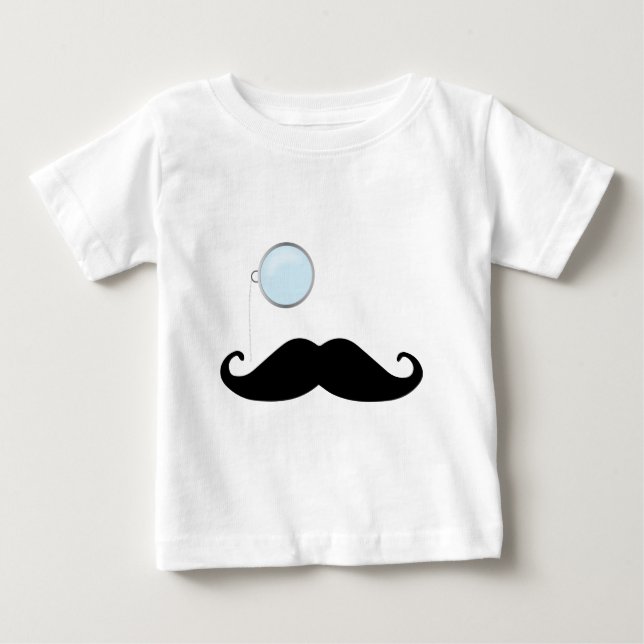 T-shirt Pour Bébé Monocle Moustache (Devant)