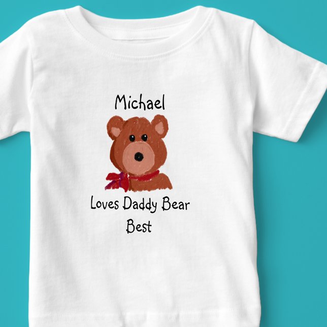 T-shirt Pour Bébé Monogram Love Daddy Bear Best (Créateur téléchargé)