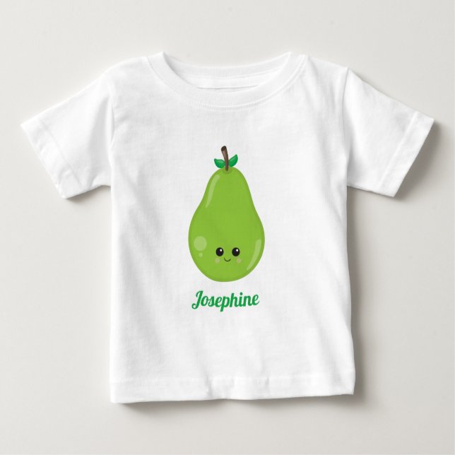 T-shirt Pour Bébé Monogramme de poires joyeux (Devant)