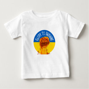 T-shirt Pour Bébé Monogramme de résistance au drapeau de l'Ukraine
