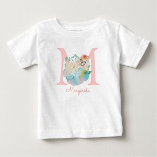 T-shirt Pour Bébé Monogramme doux avec chiot