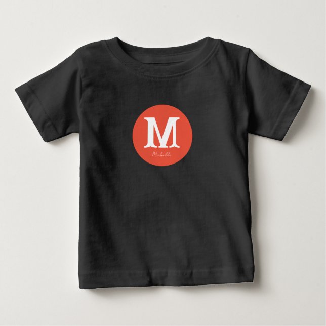 T-shirt Pour Bébé Monogramme minimal du coucher du soleil (Devant)
