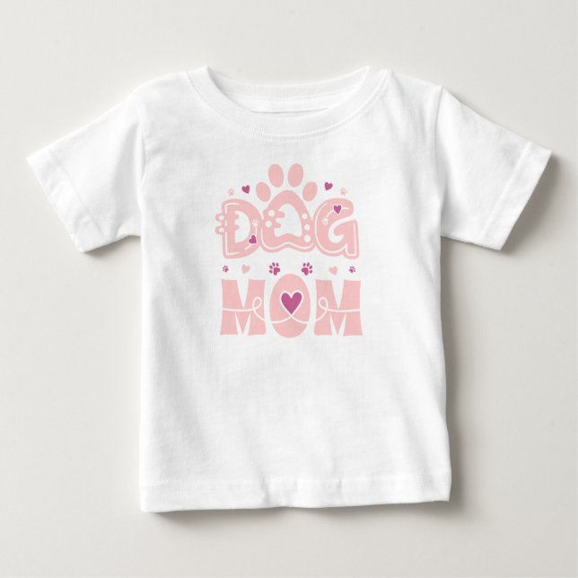 T-shirt Pour Bébé Monogramme minimale MAMAN CHIEN (Devant)