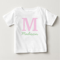 Monogramme Nom personnalisé initial Pink Green