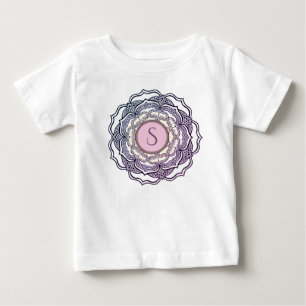 T-shirt Pour Bébé Monogramme personnalisé mignonne fille Mandala béb