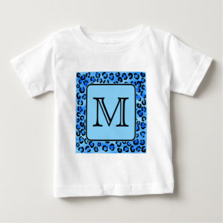 T-shirt Pour Bébé Monogramme personnalisé, modèle bleu d'empreinte