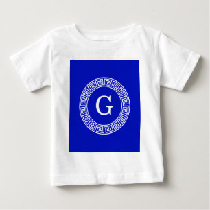 T-shirt Pour Bébé Monogramme principal grec d'initiale de cadre de