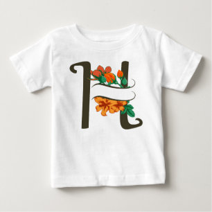 T-shirt Pour Bébé Monographie florale H lettre majuscule