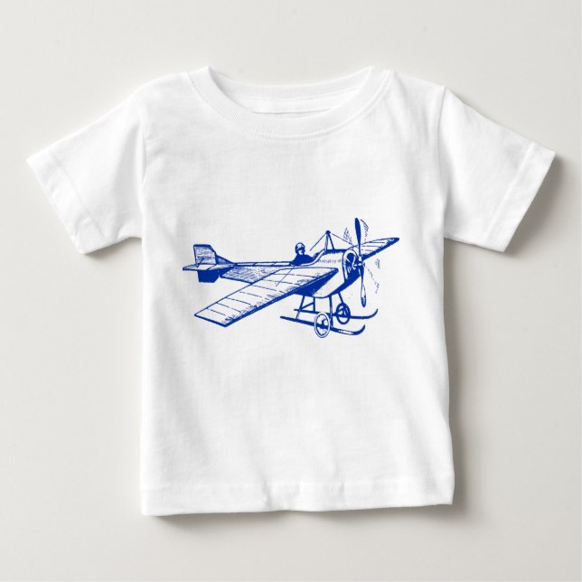 T-shirt Pour Bébé Monoplane vintage - bleu marine (Devant)