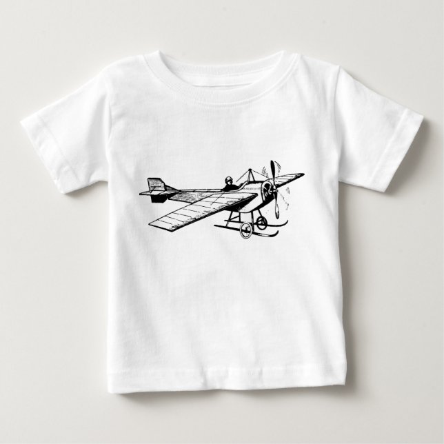 T-shirt Pour Bébé Monoplane vintage - Noir (Devant)