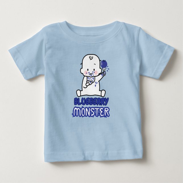 T-shirt Pour Bébé Monster de bleuets (Devant)