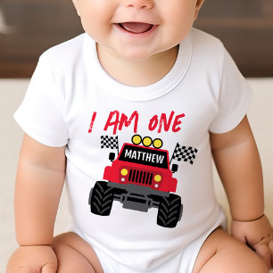T-shirt Pour Bébé Monster Truck Boy 1er anniversaire Personnalisé
