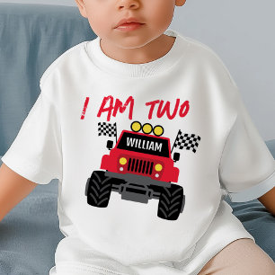 T-shirt Pour Bébé Monster Truck Boy 2e anniversaire Personnalisé