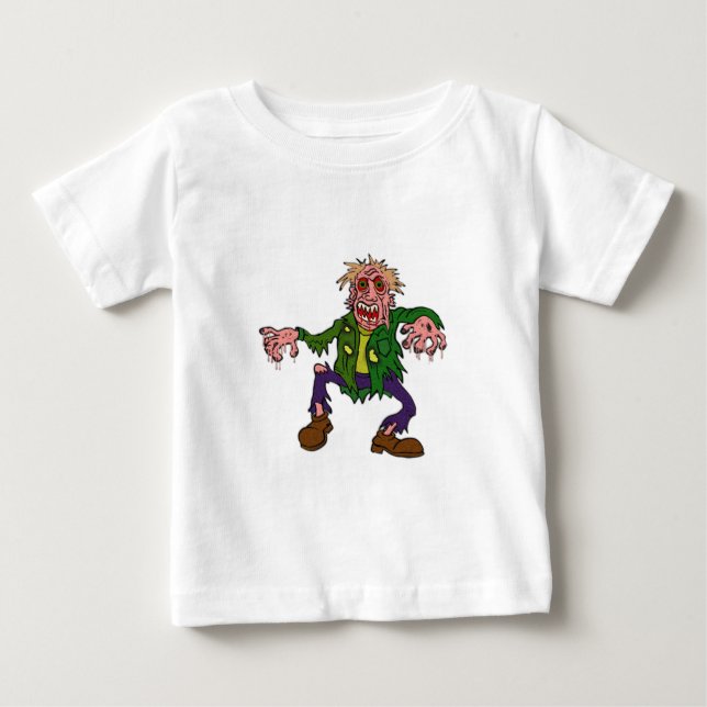 T-shirt Pour Bébé Monster vert Zombie Halloween (Devant)