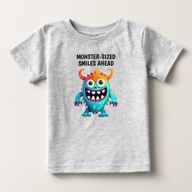 T-shirt Pour Bébé Monstre de dessin (Devant)