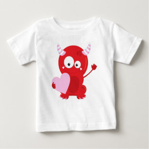T-shirt Pour Bébé Monstre de la Saint Valentin, Monstre mignon, Coeu