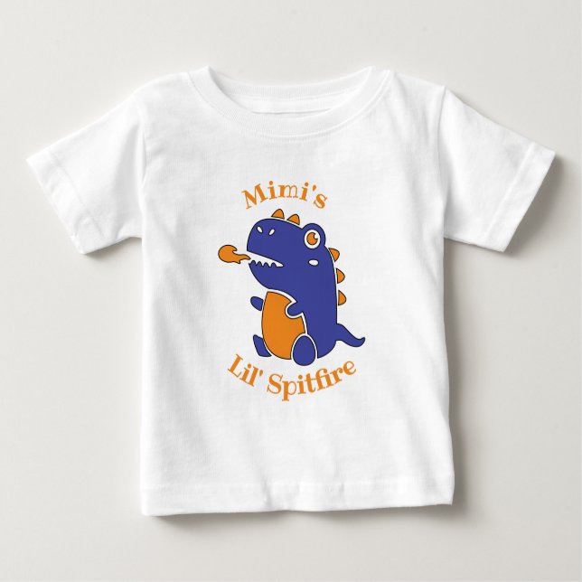 T-shirt Pour Bébé Monstre de petit feu de paille pour grands-parents (Devant)