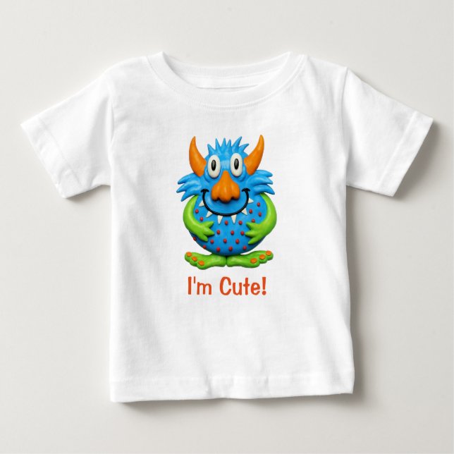 T-shirt Pour Bébé Monstre Doux Posé Cute Baby Halloween (Devant)