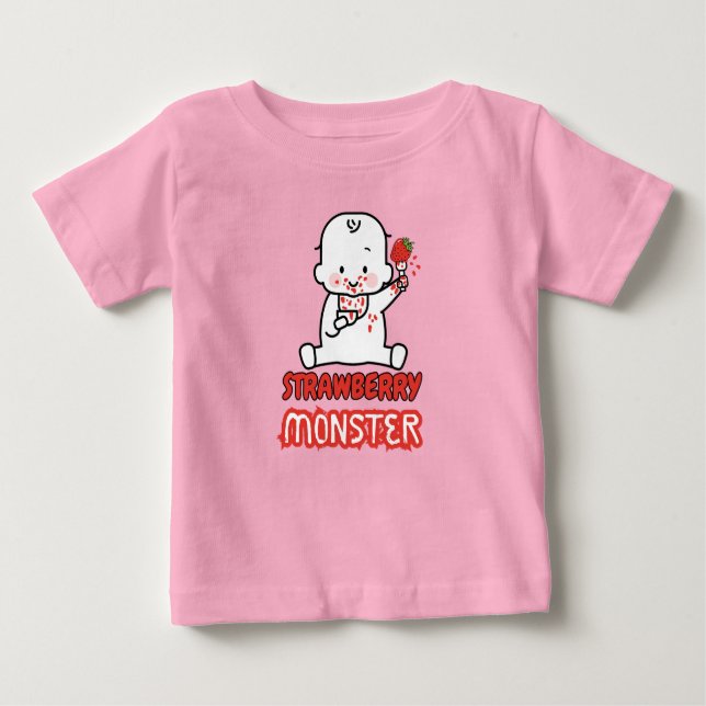 T-shirt Pour Bébé Monstre fraise (Devant)