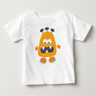 T-shirt Pour Bébé Monstre mignon, Monstre Orange, Cornes, Monstre Dr