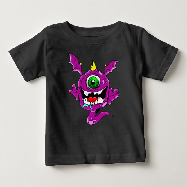 T-shirt Pour Bébé Monstre pourpre mignon de mangeur de personnes (Devant)