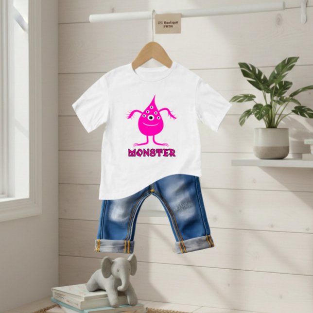 T-shirt Pour Bébé Monstre rose (Créateur téléchargé)