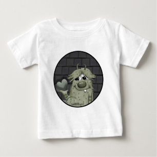 T-shirt Pour Bébé Monstre vert flou au coeur