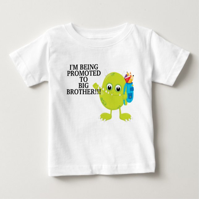 T-shirt Pour Bébé Monstre vert promu à Big Brother (Devant)