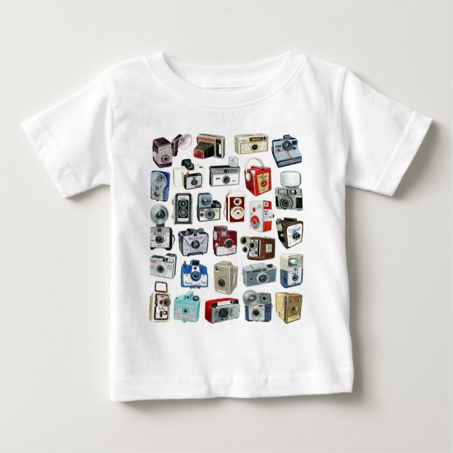 T-shirt Pour Bébé Montage de caméra vintage (Devant)
